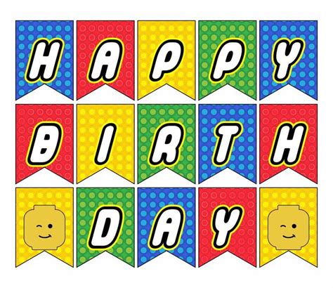 Happy Birthday Lego Banner Printable Lego Birthday Banner Lego