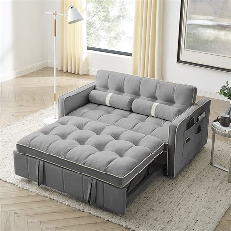 Holaki Modern Convertible Loveseat Sleeper Sofa Bed 555 With Side