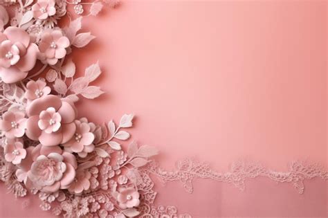 Premium AI Image | A dusty pink background with delicate lace accents