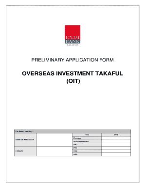 Fillable Online Overseas Investment Takaful Proposal Application Form