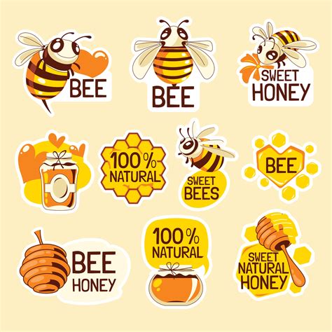 Save The Bees Stickers Set 2850120 Vector Art At Vecteezy