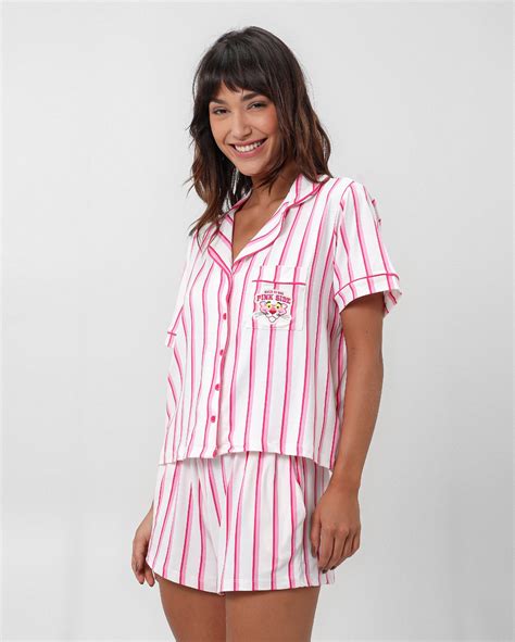 Riachuelo Pijama Curto Feminino Americano A Pantera Cor De Rosa Mgm