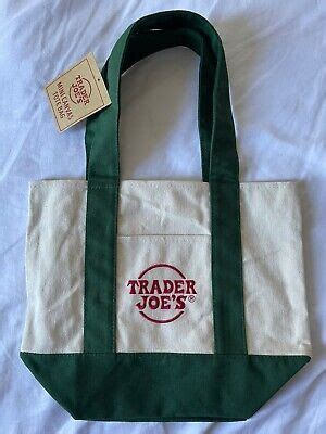 Ad EBay Trader Joes Canvas Mini Reusable Tote Bag Green Limited