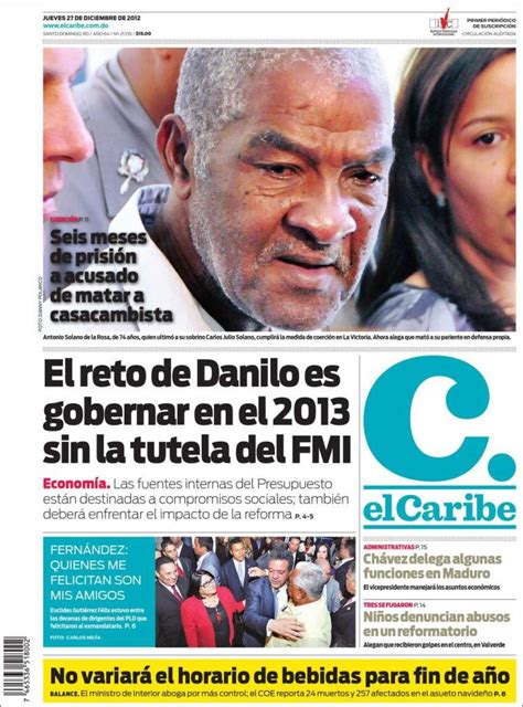 Periódico El Caribe R Dominicana Periódicos De R Dominicana