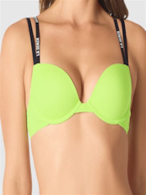 Buy La Senza Lime Green Solid Underwired Lightly Padded Plunge Bra