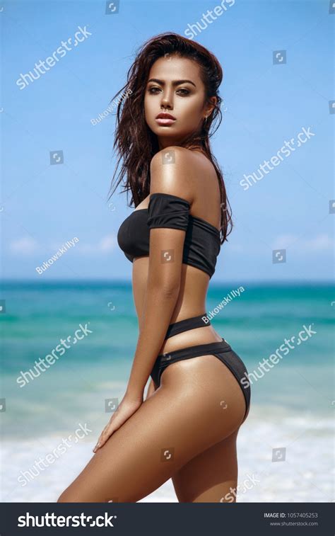 Beautiful Sexy Woman Bikini Posing On Stock Photo Shutterstock