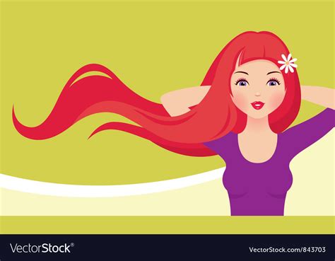 Girl With Red Hair Royalty Free Vector Image Vectorstock