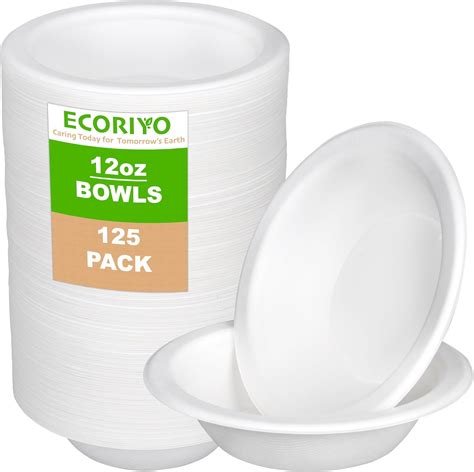 Ecoriyo Sugarcane Disposable Bowls Oz Pack Of Ml