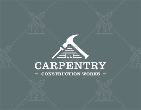 Home Building Logo Design Carpentry Services Vector Design Wooden