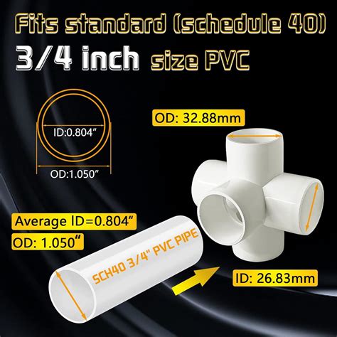 Buy 10Pcs 5 Way White PVC Fitting Elbow 3 4 SCH40 PVC Elbow Side