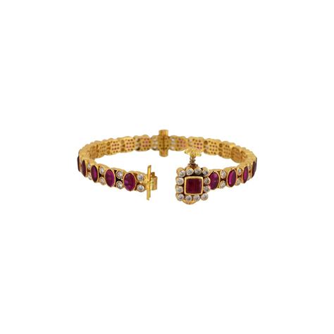 Tribe Amrapali Gold Plated Silver Pink White Glass Kada Buy Tribe