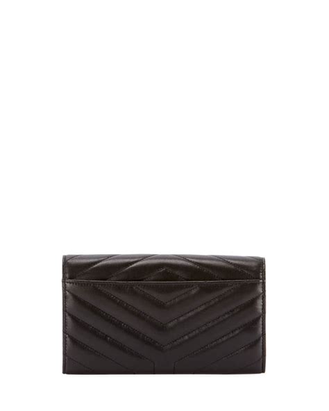 Saint Laurent Loulou Monogram YSL Continental V Flap Wallet Neiman Marcus