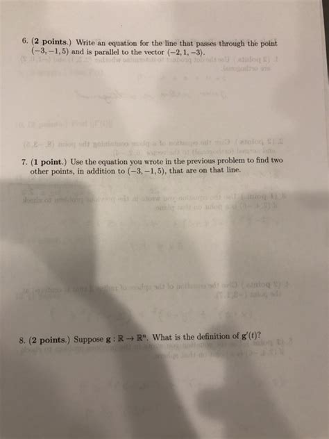 Solved 6 2 Points Write An Equation For The Line That