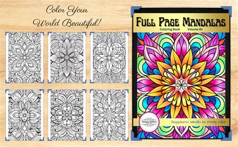 Full Page Mandalas Coloring Book Volume 1 Adult Coloring