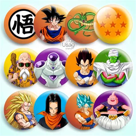 10 Botton Anime Dragon Ball Boton Bottons Broche 4 3cm Parcelamento