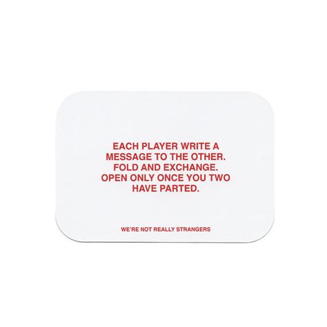 We're Not Really Strangers Card Game