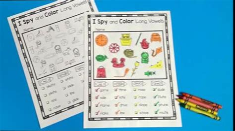 I Spy Cvce Words Find And Color Worksheets Long Vowel Phonics Games Centers