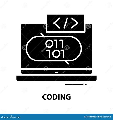 Coding Symbol Icon Black Vector Sign With Editable Strokes Concept