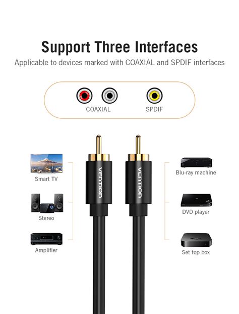 Kabel Digital Audio Coaxial SPDIF RCA AV Male To Male Vention Indonesia