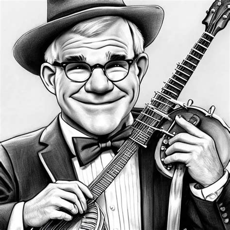 Draw A Black And White Picture Of Steve Martin Weari Openart