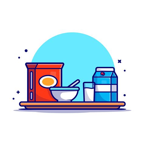 Breakfast Time Cartoon Vector Icon Illustration. Food And Drink Icon ...