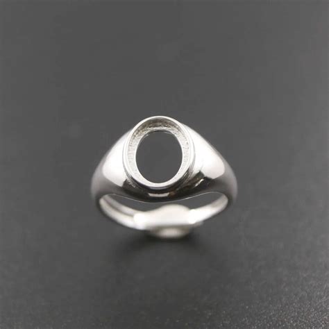 8x10MM oval bezel 925 sterling silver ring setting bezel basic ring ...