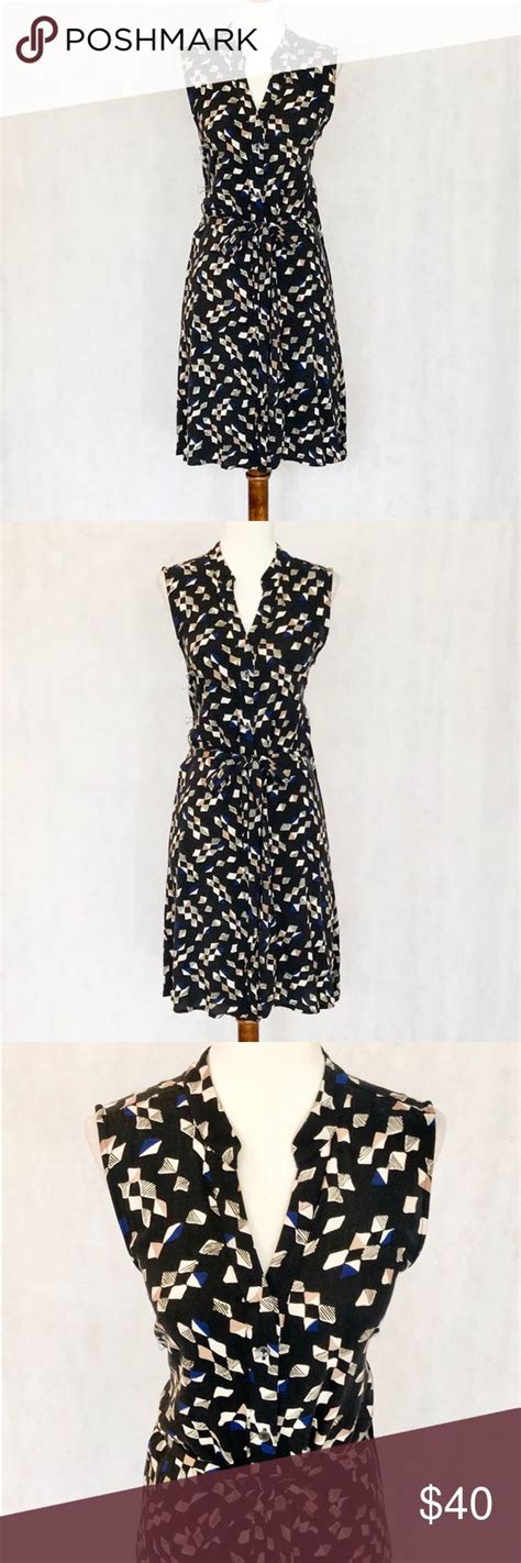 Anthropologie Maeve Sleeveless Button Front Dress Beautiful Black