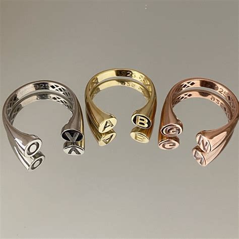 Couples Initial Ring - Etsy