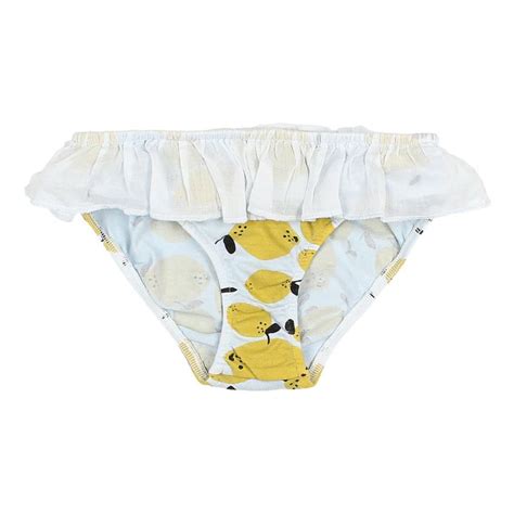 Búho Organic Cotton Lemon Bikini Bottoms Light blue Smallable