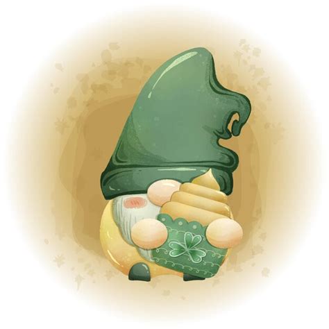 St Patricks Gnomos Aquarela Clipart Vector Ilustra O Vetor Premium