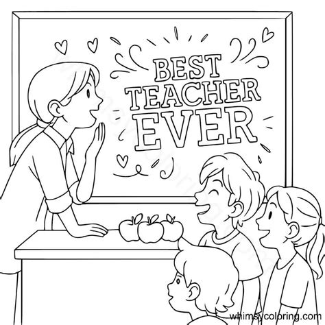Coloring Page Best Teacher Ever
