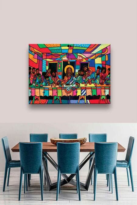 The Art House Multi Color Canvas Digital Print The Last Supper Abstract ...