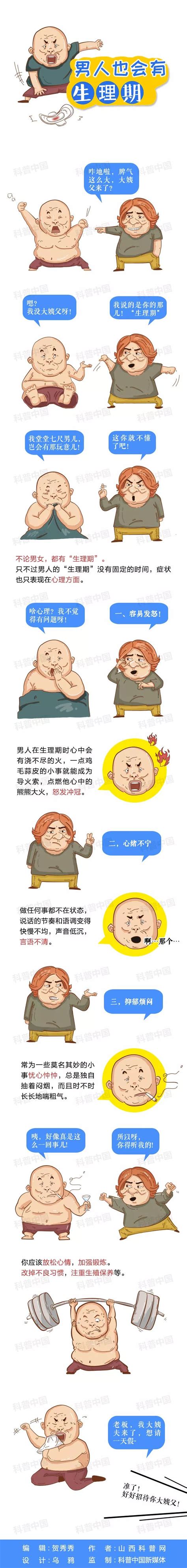 男人也有生理期！他们来“大姨夫”的时候是这样的科普中国网