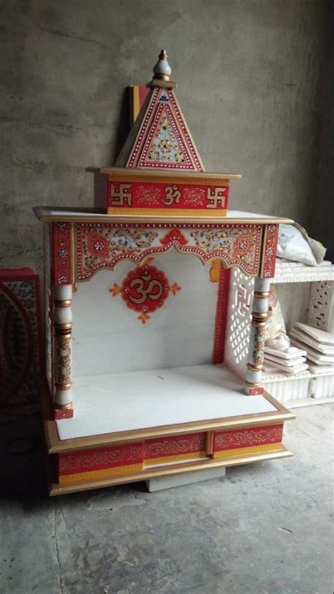 Painted White Marble Pooja Mandir Design Traditional At Rs 9000 In