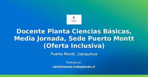 Docente Planta Ciencias B Sicas Media Jornada Sede Puerto Montt