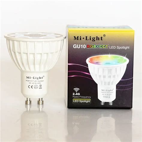 Pcs Ac V V Mi Light Rgbww Led Bulb Gu W Rgb Cct Led Lamp G