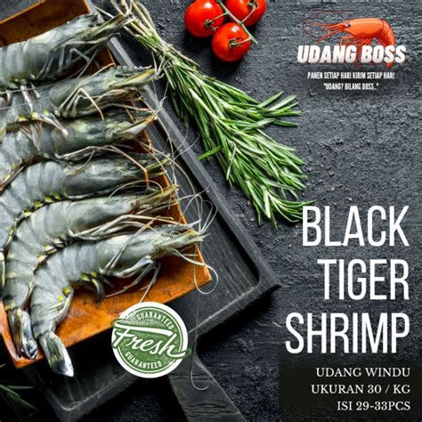 Jual Udang Windu Segar Pancet Pacet Fresh Seafood Kg Tiger Prawn