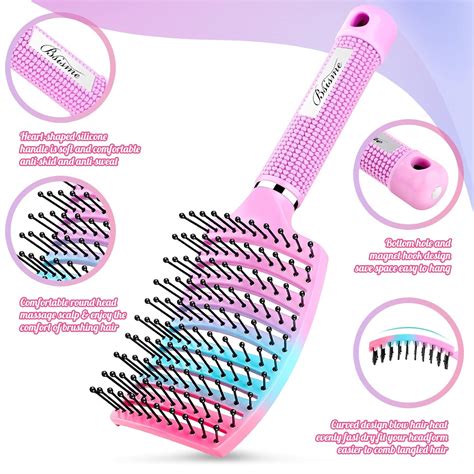 Brush Curved Vented Brush Faster Blow Drying Paddle Detangling Hair