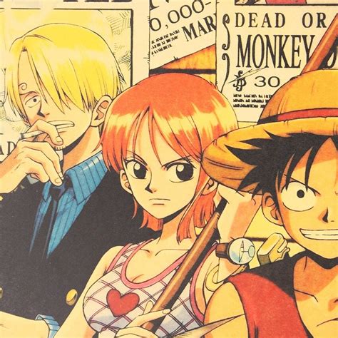 One Piece Anime Poster Retro Vintage Poster Retro Anime Etsy