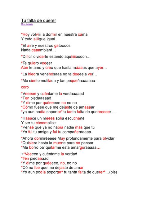 Mon Laferte Tu Falta De Querer ACORDES Quiero Letra Letras 45 OFF