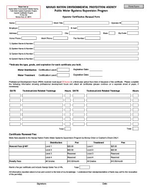 Fillable Online Navajopublicwater Return Form To Navajo Nation