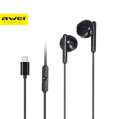 Awei PC 6T In Ear Headphones Headset Type C Analog Interface Noise