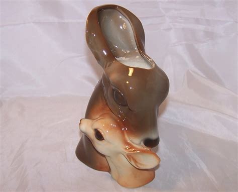 Royal Copley Deer Doe Fawn Head Planter Vase No Cracks