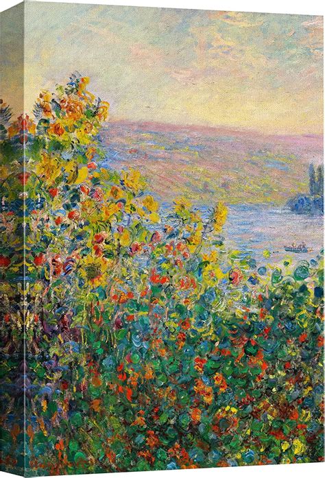 AAzaqTin Flower Beds At Theuil By Claude Monet Canvas Print Wall Art