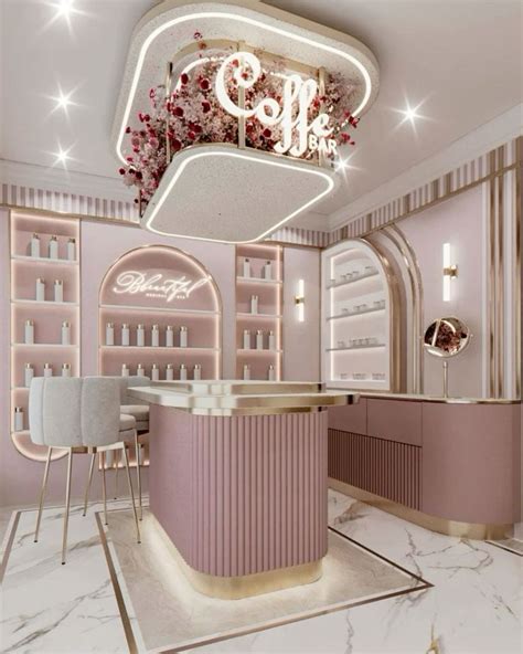 High-End Pink Color Display Cabinets and Back Wall Design for designer ...