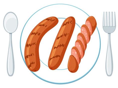 Plate With Three Sausages 293007 Vector Art At Vecteezy