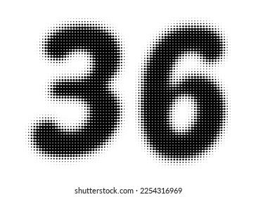 Number 36 Halftone Pop Art Style Stock Vector (Royalty Free) 2254316969 ...