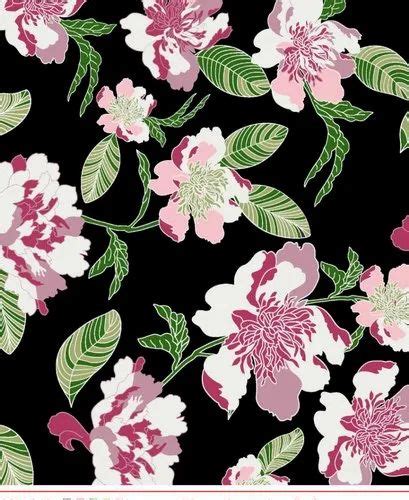 Black Flower Print Rayon Fabric Width 54 Inch At Rs 68 Meter In New