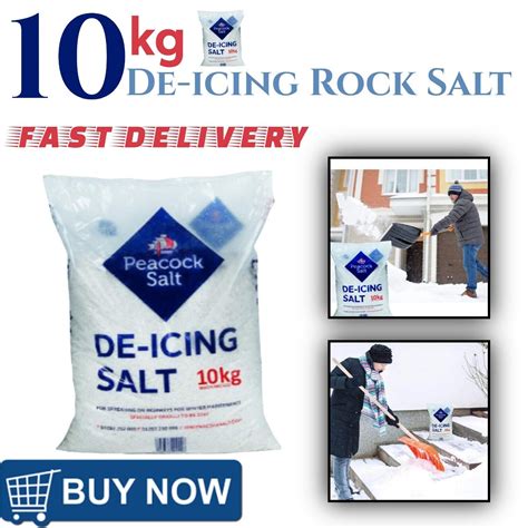 White Rock Salt De Icing Kg Melt Winter Snow Ice Driveways Road Paths