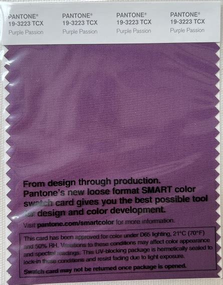 Pantone Tcx Cotton Swatch Card 19 3438 Tcx Bright Violet